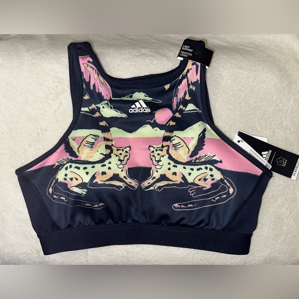 NWT Adidas x Farm Rio Crop Top Sports Bra Size M (medium)  D-DD
